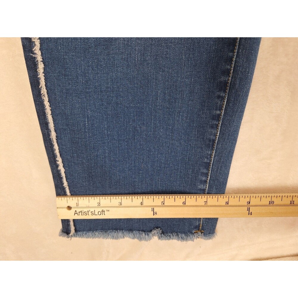 SLINK Curvy Fit Blue Jeans Womens Medium Wash Plus Size 24 Frayed 46x27 Ankle - Picture 9 of 14